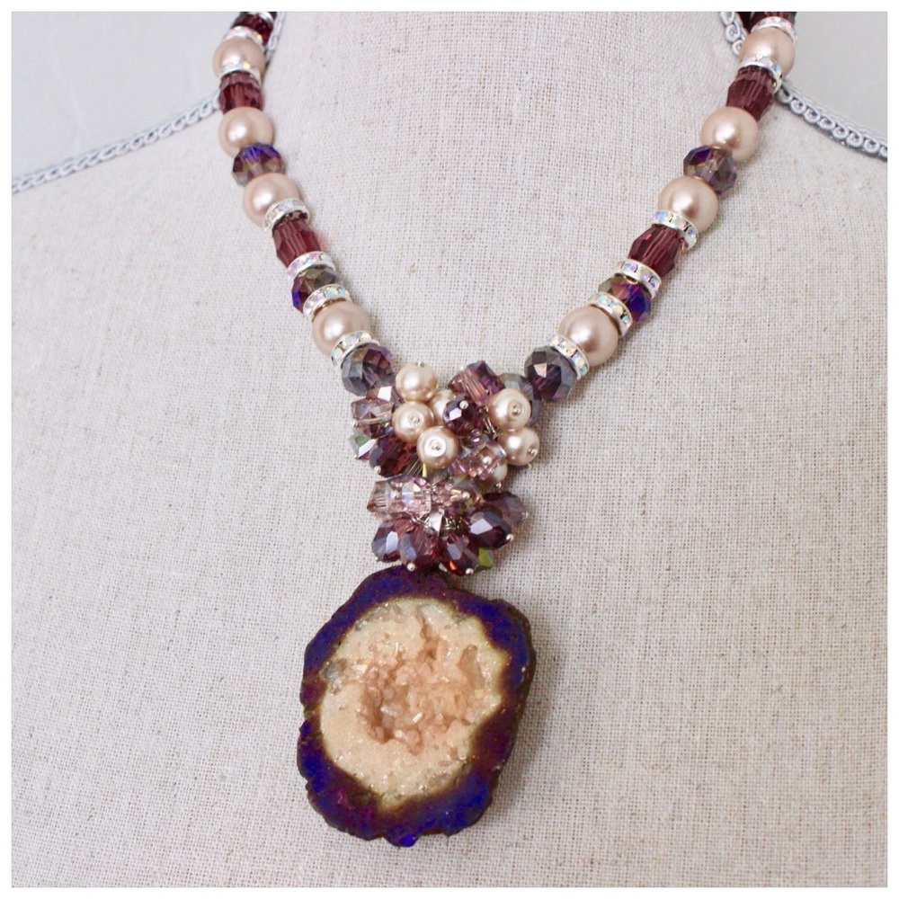 Druzzy Purple Pendant Necklace